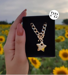 KADIN GOLD ALTIN YILDIZ MODEL HALKA ÇELİK KOLYE