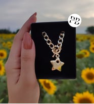 KADIN GOLD ALTIN YILDIZ MODEL HALKA ÇELİK KOLYE