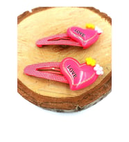 Pembe Renk Kalp Figürlü Çıt Çıt Çocuk Tokası
