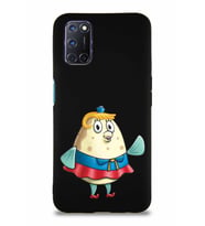 Oppo A92 Soft Premier Kapak Bayan Puff Tasarımlı Silikon Kılıf - Siyah (Şeffaf)