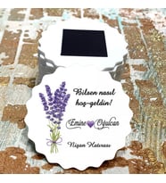 Magnet Hediyelik - Gelin / Damat Mor Lavanta Tasarım Nişan, Kına, Nikah, Düğün, Söz Hatırası Magnet