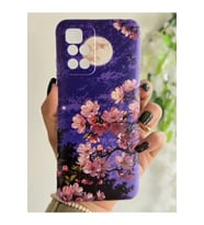Xiaomi Redmi 10 2022 Uyumlu Sanatsal Manzaralı Pembe Çiçekler Desenli Şeffaf Telefon Kılıfı