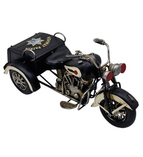 Highway Patrol Trike Dekoratif Metal Motosiklet