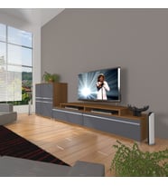Decoraktiv Ekoflex On Mdf Tv Ünitesi Tv Sehpası - Ceviz Antrasit (Antrasit - Ceviz)