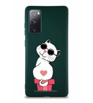 Samsung Galaxy S20 FE Soft Premier Kapak Coolcat Tasarımlı Silikon Kılıf - Yeşil (Şeffaf)