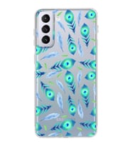 PrintiFy Samsung Galaxy S21 Plus ile Uyumlu Nazar Boncuğu 3  Kamera Korumalı Şeffaf Silikon Kılıf