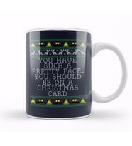 Pretty Face Elf Quote Christmas Knit Kupa Bardak Porselen