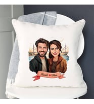 Sevgiliye Hediye Kişiye Özel Boğaz Köprüsü ve Aşkımız Karikatürlü Yastık
