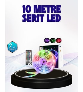 Bluetooth Kontrollü Smart Şerit Led 10m Sese Duyarlı Rgb Aydınlatma
