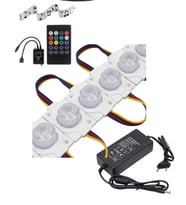 20 Adet 12 Volt 1.5 Watt Tek Lensli Rgb 3030 Led Modül Sese ve Müziğe Duyarlı Kumanda 5A Plastik Ada
