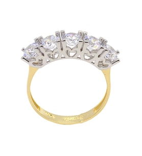 Cigold 14 Ayar Altın Beştaş Yüzük OA-15K2YZK0275015939 (Sarı)