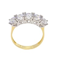 Cigold 14 Ayar Altın Beştaş Yüzük OA-15K2YZK0275015939 (Sarı)