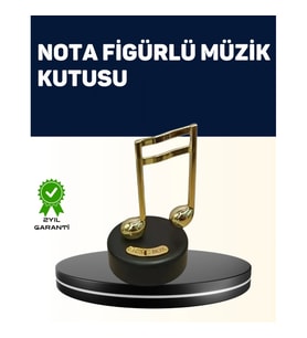 Mey İthalat® Melodious Music Altın Nota Figürlü Müzik Kutusu
