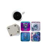 Ghostbastır Design Stitch Dekoratif Ahşap Bardak Altlığı Seti 062
