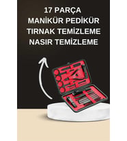 Elektrikli Manikür Pedikür Seti İkili Set 17 Parça Tırnak Bakımı Nasır Temizleme Tırnak Şekillendirme