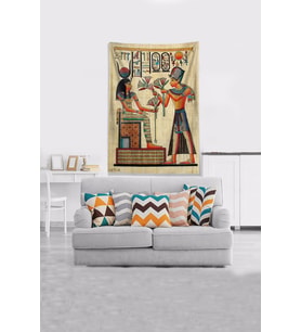 Bej Kleopatra Leke Tutmaz Kadife Kumaş Duvar Örtüsü Duvar Halısı Tapestry