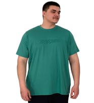 Mode XL Büyük Beden Erkek T-Shirt Bisiklet Yaka Reseve U25017 Çağla