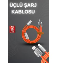 120w Hızlı Şarj Kablosu Turuncu Yüksek Güç Kapasitesi Çoklu Şarj Girişi