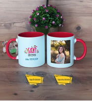 Kadın Sınıf Öğretmenine Hediye Kupa Bardak Kırmızı Fotoğraflı Öğretmenler Günü Hediyesi