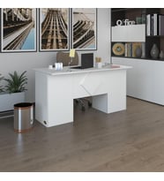 Kenzlife ofis masası kuma kengo byz 75*160*60 raflı dolap çiftli eşkenar bilgisayar çalışma masası (Karışık)
