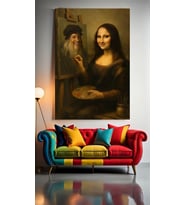 MONA LİSA İŞLERİ DEĞİŞTİRMİŞ :) Ev Duvar Salon Güzellik Salonu Ofis Dükkan Dekarasyon Kanvas Tablo (Çok Renkli)