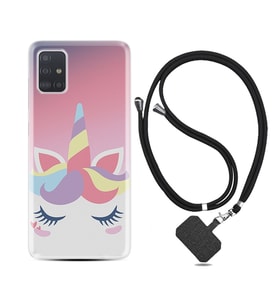 Samsung a71 A72 A73 A7 A9 2018 C7 C9 Kılıf Boyun Askılı Silikon Sweety Unicorn 1737