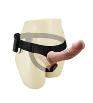 17,5 cm Belden Bağlamalı Çift Taraflı Titreşimli Penis (Ten)