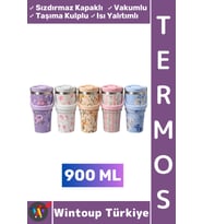#Termos Kamp Outdoor Piknik Sızdırmaz Kapaklı Isı Yalıtımlı Taşıma Kulplu Vakumlu Termos 900 ML