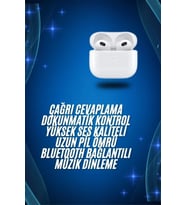 3.nesil İos Android Uyumlu Bluetooth 5.0 Beyaz Çağrı Cevaplama