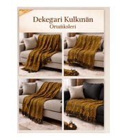 Mandaş el dokuma Yeni Nesil koltuk şalı 170*170 1 li pk Gold/ Siyah