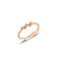 Gümüş rose alttan ayarlamalı  zirkon taşlı dalgalı yüzük SGTL11418ROSE