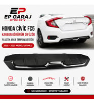 Honda Civic FC5 2016-2021 Karbon Görünüm Arka Tampon Difüzörü