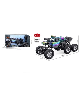 Kameralı 1:12 Telefon Kontrollü Off Road Araba  Şarjlı, Duman Efektli, 6 Kanal RC Araç