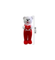 Kalpli Tulumlu Ayı Peluş 50 cm Kırmızı (Çok Renkli)