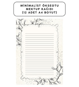 Minimalist Ökseotu Mektup Kağıdı (12 Adet A4 Boyut)