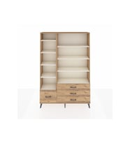Arges Dolap 9 Raflı 4 Çekmeceli  132x30x195 Çam-Aytaşı/Çam