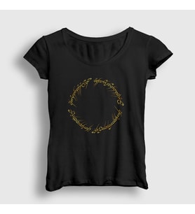 Presmono Kadın Siyah Script Yüzüklerin Efendisi The Lord Of The Rings T-Shirt 253282tt