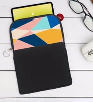 BK Gift Modern Art Tasarımlı Taşınabilir Koruyucu Tablet Kılıfı & Organizer Çanta - Siyah-2