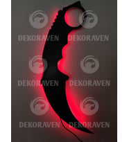 Karambit Led Işıklı tablo (Kırmızı)