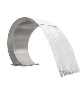 Havuz 12817 Şelale Kobra 900-600 mm 304 kalite 1,2 mm Paslanmaz çelik El Yapım (Gümüş)