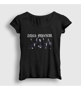Presmono Kadın Siyah Band Dark Funeral T-Shirt 136832tt