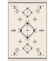 Eliana Home Baskılı, Yıkanabilir Kaymaz Taban Salon Halısı LNA0172-SD720 100x150 cm (Krem)