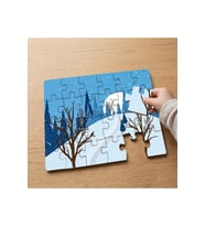 Karlı Orman Manzarası Tasarımlı 24 Parça Ahşap Çocuk Puzzle MPK0751