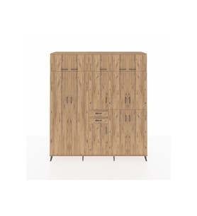 Hyperion Gardrop 10 Raflı 2 Çekmeceli 3 Askılı 220x44x243 Çam-Çam/Çam