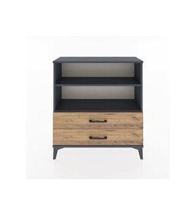 Arges Şifonyer 2 Raflı 2 Çekmeceli 88x30x96 Antrasit-Çam