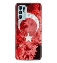 Oppo Reno 6 Kılıf Resimli Desenli Baskılı Silikon Şanlı Türk Bayrağı 3 1395