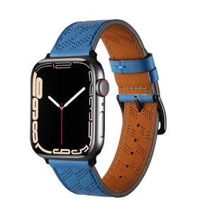 Apple Watch 44mm Uyumlu Kordon Deri Şık Tasarımlı Luxury Strap KRD-76 Kayış