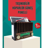 Mey İthalat® Nostaljik Tasarımlı Solar Şarjlı Radyo Am Fm Sw Bluetooth