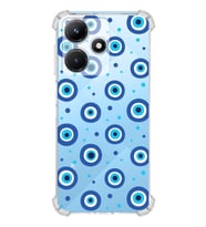 PrintiFy İnfinix Hot 30i Uyumlu Nazar Boncuğu 1 Baskılı Şeffaf Köşe Korumalı Antişok Kılıf