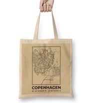 Copenhagen Minimalist Map Bez Çanta Uzun Saplı